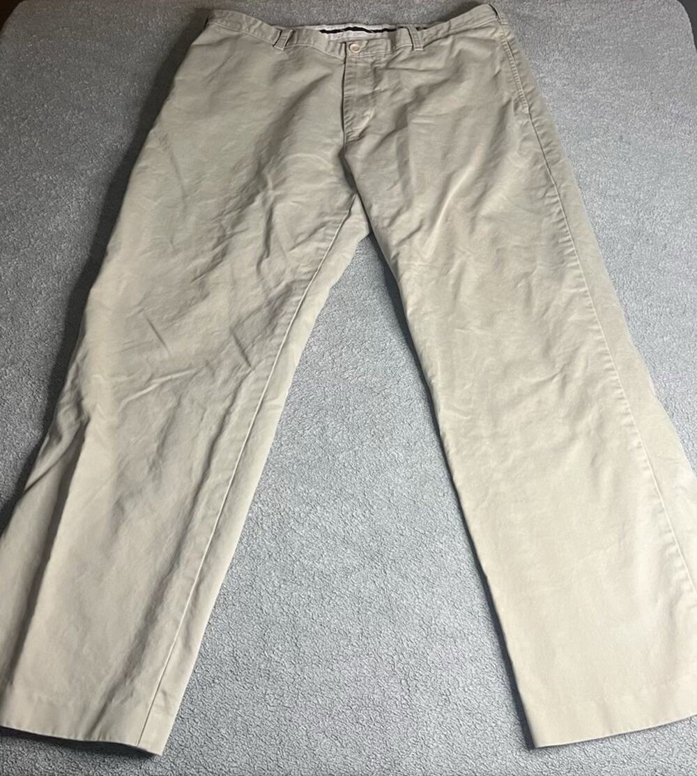 J.Crew Men's Essential Chino Pants 38W Beige Khaki Flat Front 100% Cotton B404